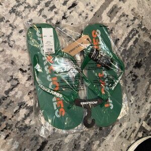 Jack & Jones Green Flip Flops size 11 12